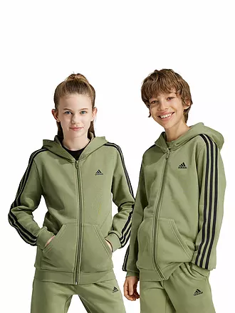 ADIDAS | Kinder Kapuzenjacke Essentials 3-Streifen Fleece | 